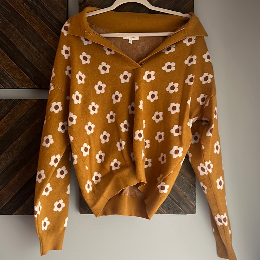Bohme Mustard Floral Sweater